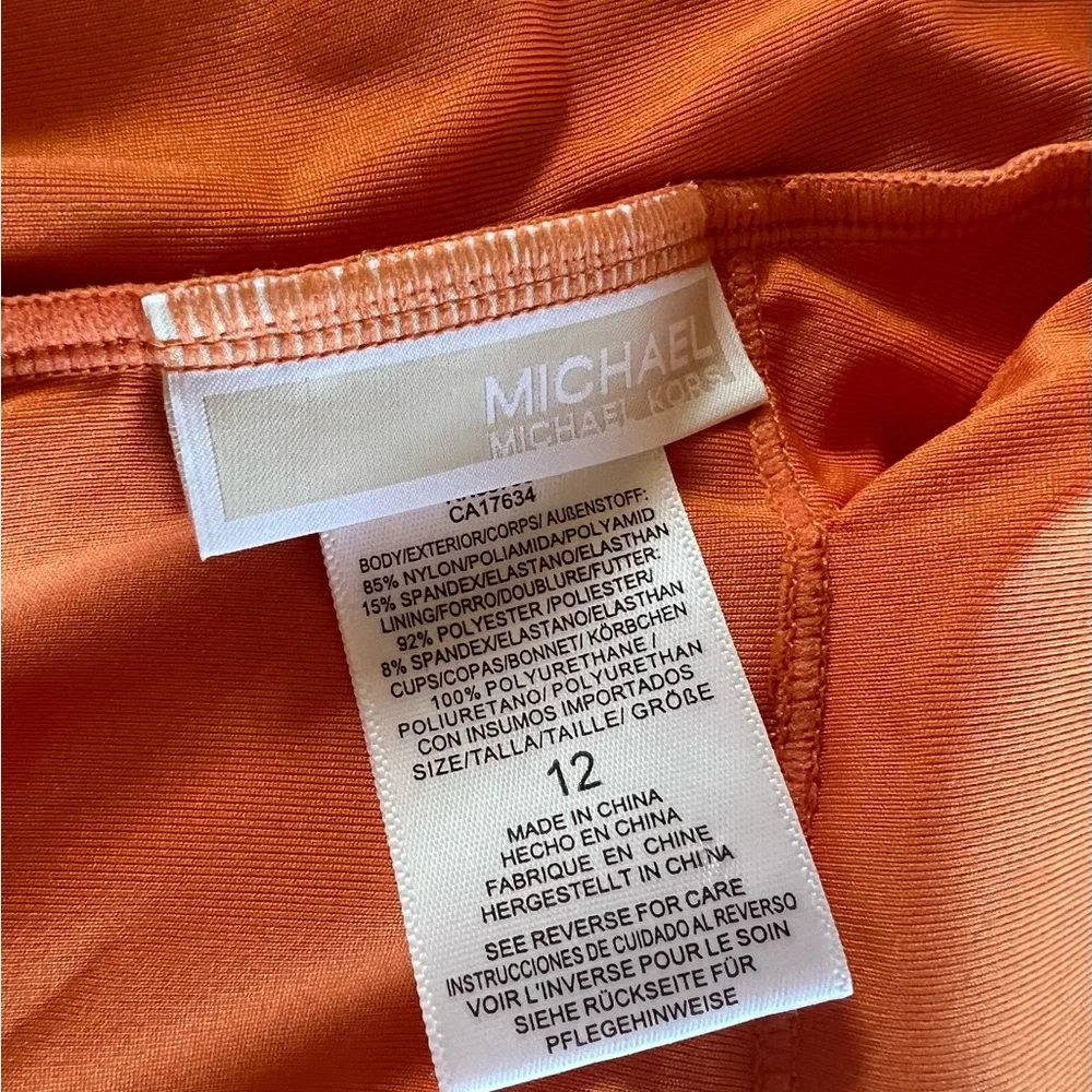 NWT MICHAEL Michael Kors Lace Up One Piece Swimsuit Sz 12 Beach Vacation Cruise - Picture 5 of 9